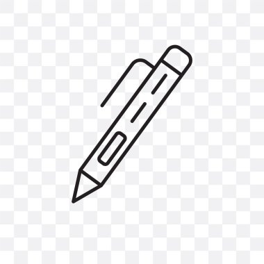 Saydam arka plan üzerinde kalem logo des izole kalem vektör simgesi