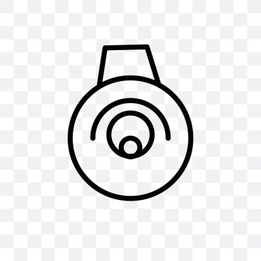 Saydam arka plan üzerinde El izole elektrik çan vektör simgesi