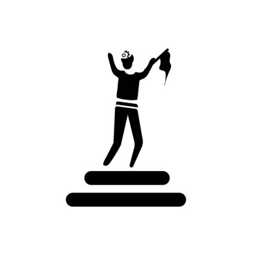 Beyaz arka plan üzerinde başarı Ma izole başarı adam simge vektör