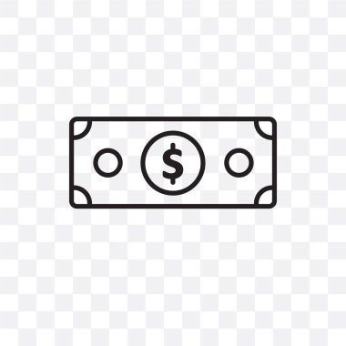 Saydam arka plan üzerinde para logo izole para vektör simgesi