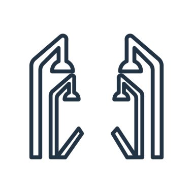 Işıklar ışıklar simge vektör, beyaz arka plan üzerinde izole işareti