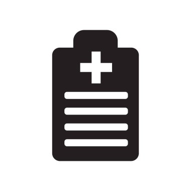 Beyaz arka plan üzerinde Medica izole tıbbi kayıtları simge vektör