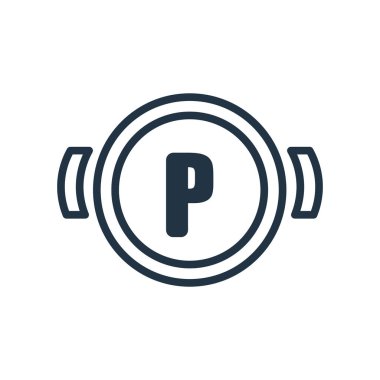 Beyaz arka plan üzerinde izole fren simge vektör otopark, Park 