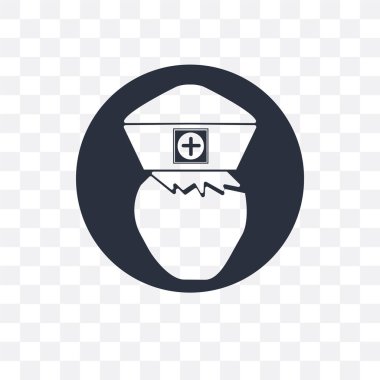 Saydam arka plan üzerinde hemşire logo izole hemşire vektör simgesi