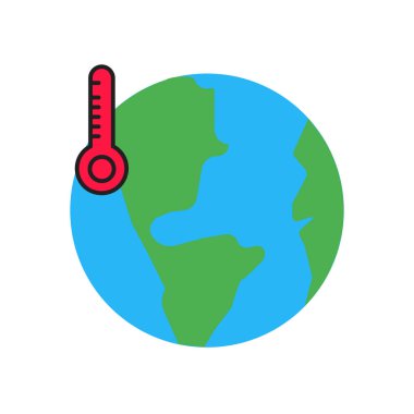 Beyaz arka plan üzerinde Global izole küresel ısınma simge vektör 