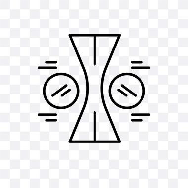 Saydam arka plan üzerinde içbükey izole içbükey vektör simgesi 