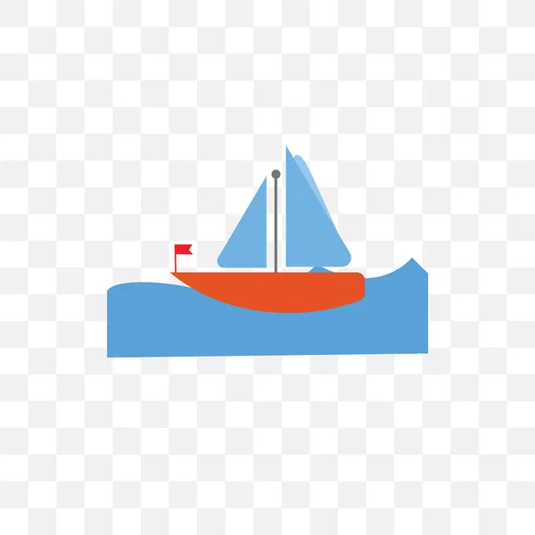 Zeilboot vector pictogram geïsoleerd op transparante achtergrond, Sailboa — Stockvector