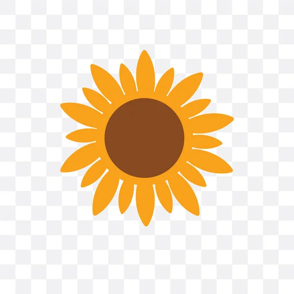 Icono de vector de girasol aislado sobre fondo transparente, Sunflo — Vector de stock