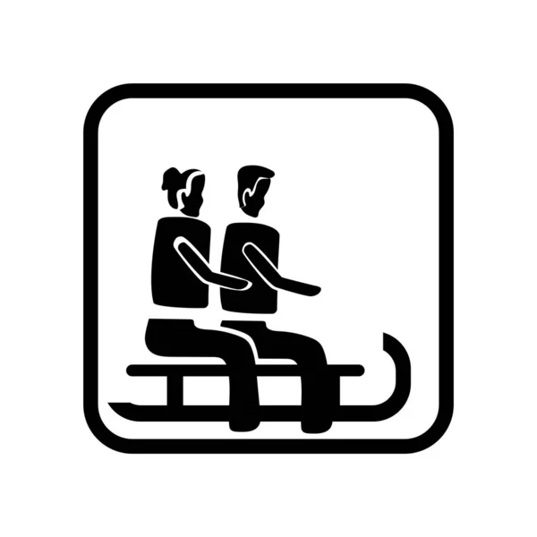 Schlitten Symbol Vektor isoliert auf weißem Hintergrund, Schlitten Zeichen, holid — Stockvektor