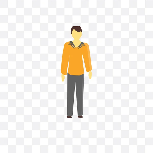 Homme avec icône vectorielle costume isolé sur fond transparent , — Image vectorielle