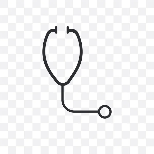 Stethoscope vector icon isolated on transparent background, Stet — Stock Vector