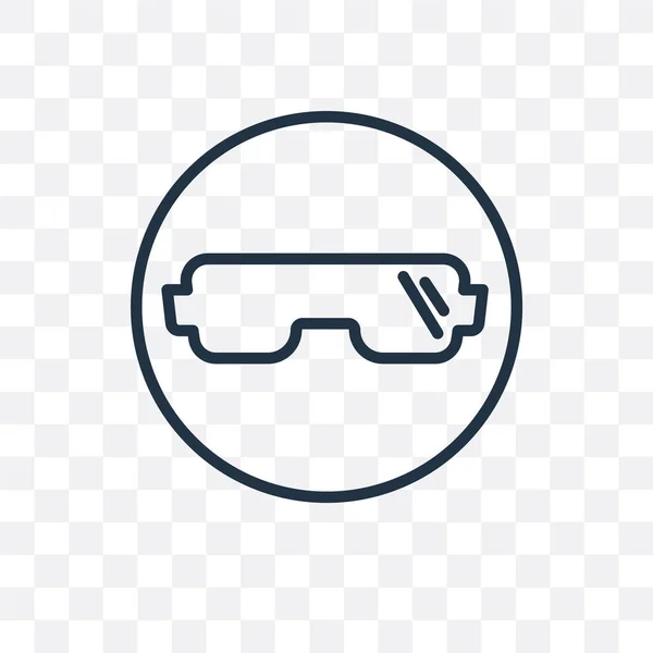 Gafas de seguridad icono vectorial aislado sobre fondo transparente, S — Archivo Imágenes Vectoriales