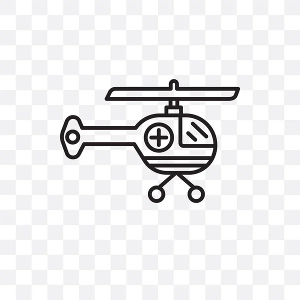 Иконка вектора вертолета изолирована на прозрачном фоне, спираль — стоковый вектор