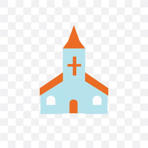 Kerk vector pictogram geïsoleerd op transparante achtergrond, kerk lo — Stockvector