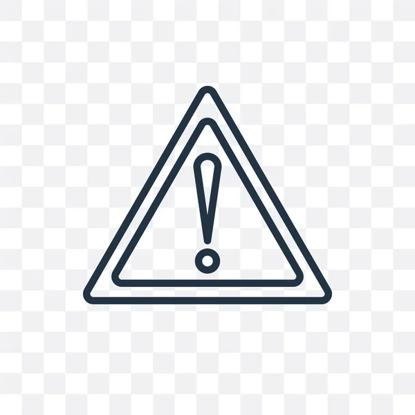 Warning vector icon isolated on transparent background, Warning — Stock Vector