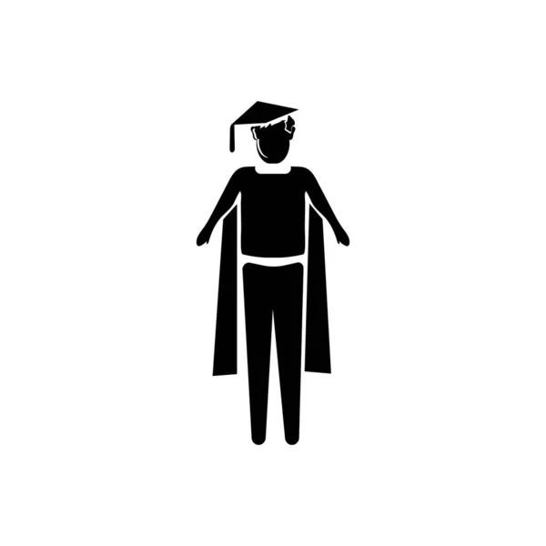 Graduación vector icono Boy aislado sobre fondo blanco, Graduado — Archivo Imágenes Vectoriales