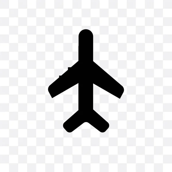 Airplane vector icon isolated on transparent background, Airplan — Stock Vector