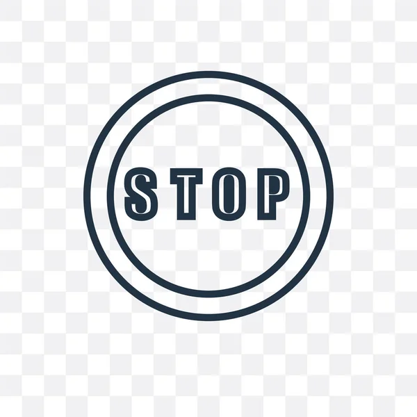Stoppen met vector pictogram geïsoleerd op transparante achtergrond, Stop logo d — Stockvector