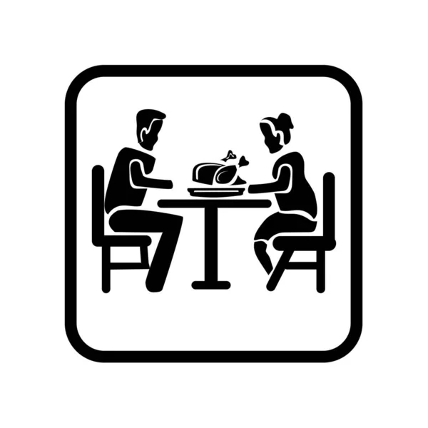 Icône de dîner vecteur isolé sur fond blanc, Panneau de dîner, h — Image vectorielle