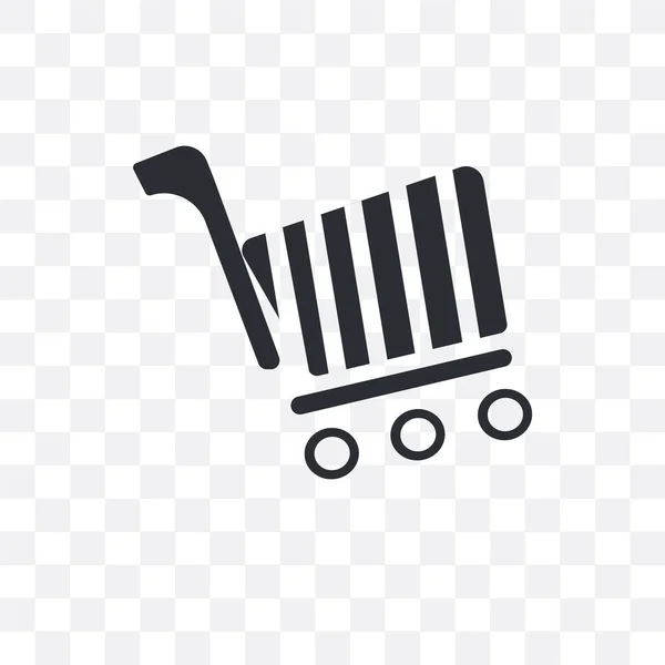 Online winkel Cart vector pictogram geïsoleerd op transparante achtergrond — Stockvector