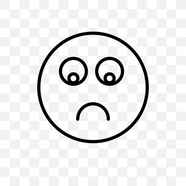 Sad face vector icon isolated on transparent background, Sad fac