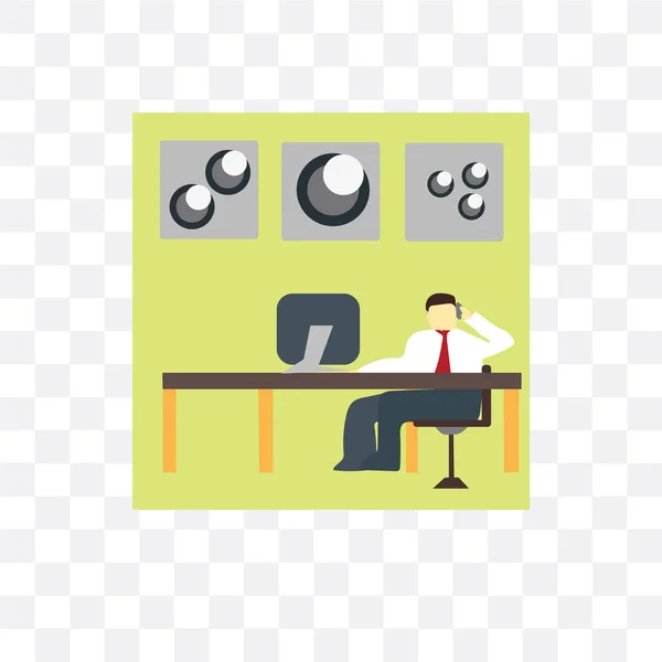 Businessman talking on the phone vector icon isolated on transpa