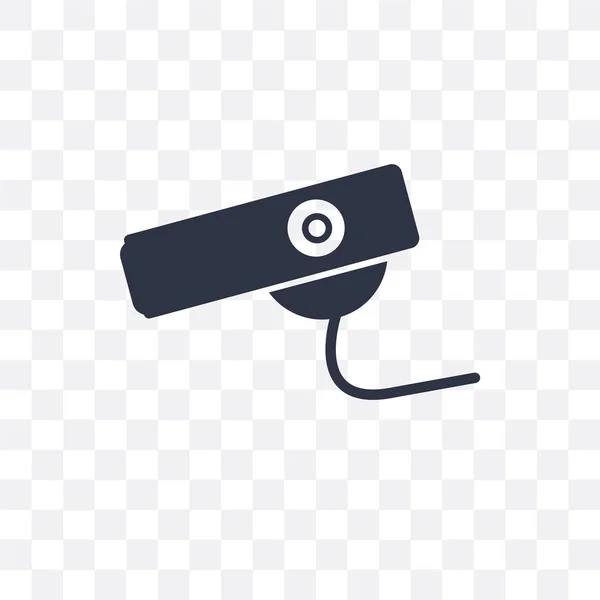 Icono de vector de cámara de seguridad aislado sobre fondo transparente , — Vector de stock