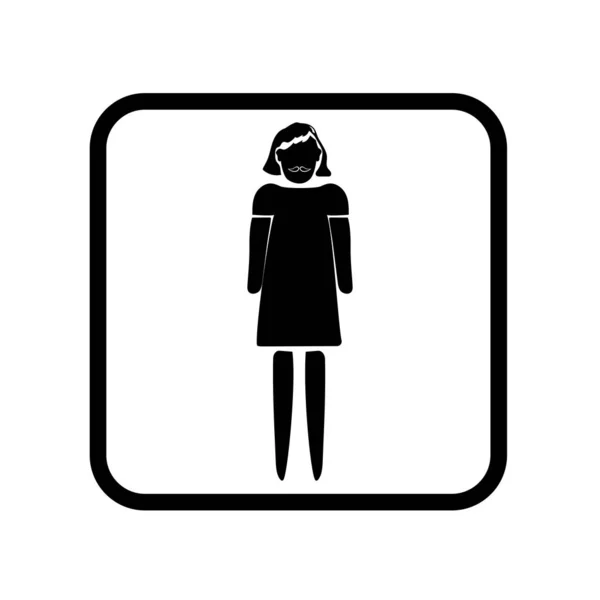 Bebaarde vrouw pictogram vector geïsoleerd op een witte achtergrond, baard — Stockvector