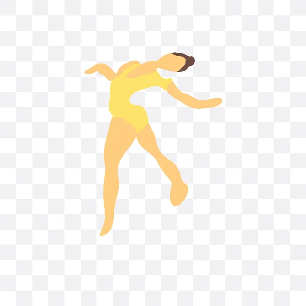 Chica gimnasia vector icono aislado sobre fondo transparente , — Vector de stock