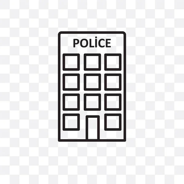 Police station vector icon isolated on transparent background, P — Stock Vector