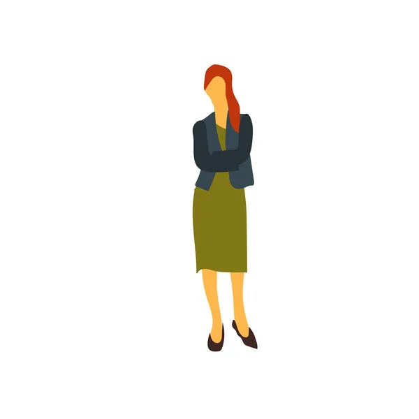 Businesswoman vector icono aislado sobre fondo blanco, Negocio — Vector de stock