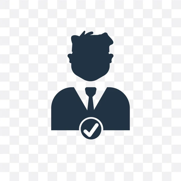 Businessman vector icon isolated on transparent background, Busi — Stock Vector