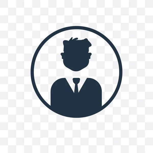 Hombre de negocios icono vectorial aislado sobre fondo transparente, Busi — Vector de stock