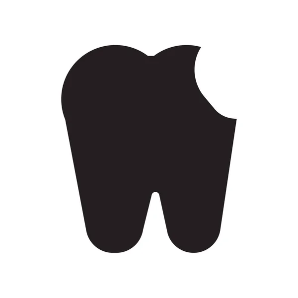 歯の記号、med、白地に分離された歯のアイコン ベクトル — ストックベクタ