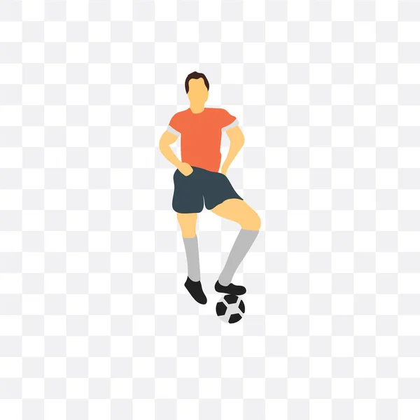Football player vector icon isolated on transparent background, — Stock Vector