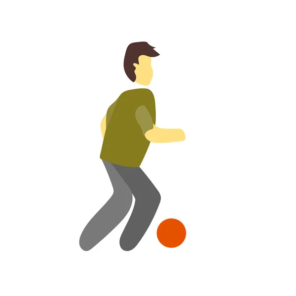 Fußballspieler-Icon-Vektor isoliert auf weißem Hintergrund, footba — Stockvektor