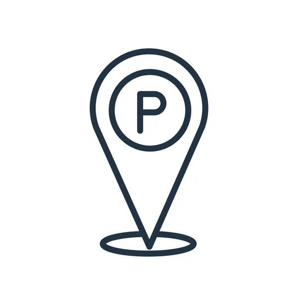 Vector de icono de estacionamiento aislado sobre fondo blanco, signo de estacionamiento — Vector de stock