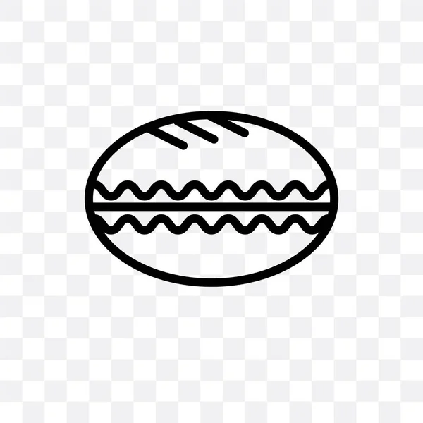 Basic burger vector icon isolated on transparent background, Bas — Stock Vector