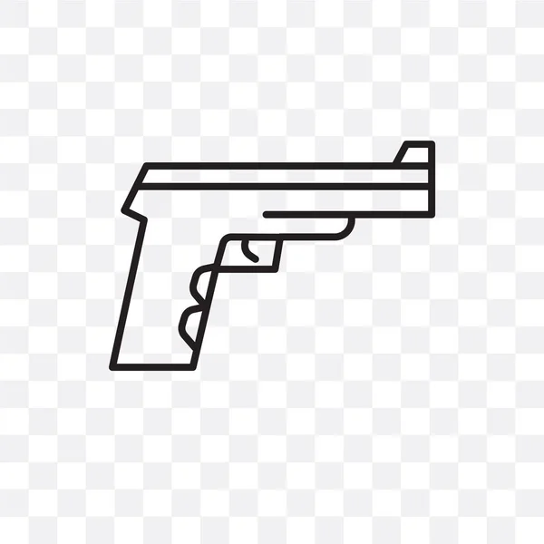 Ícone de vetor arma isolado no fundo transparente, Gun logo des — Vetor de Stock