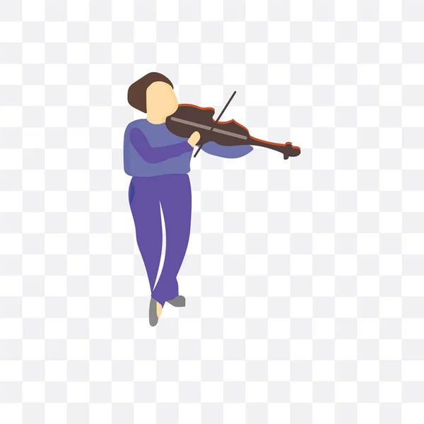 Mädchen spielt Geige Vektor-Symbol isoliert auf transparentem Hintergrund — Stockvektor