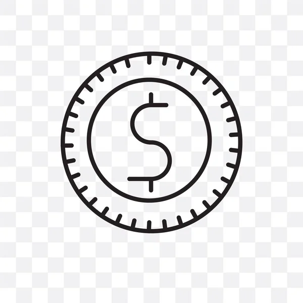 Icono de vector de moneda aislado sobre fondo transparente, Logotipo de moneda d — Vector de stock