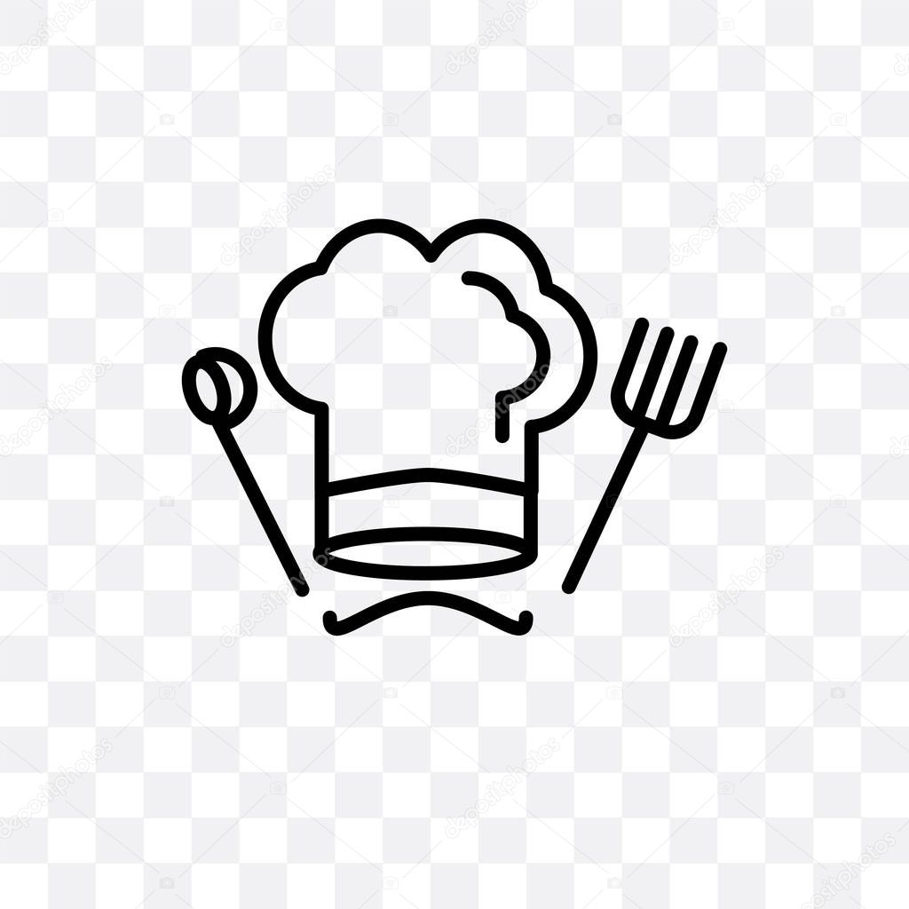 Chef hat vector icon isolated on transparent background, Chef ha