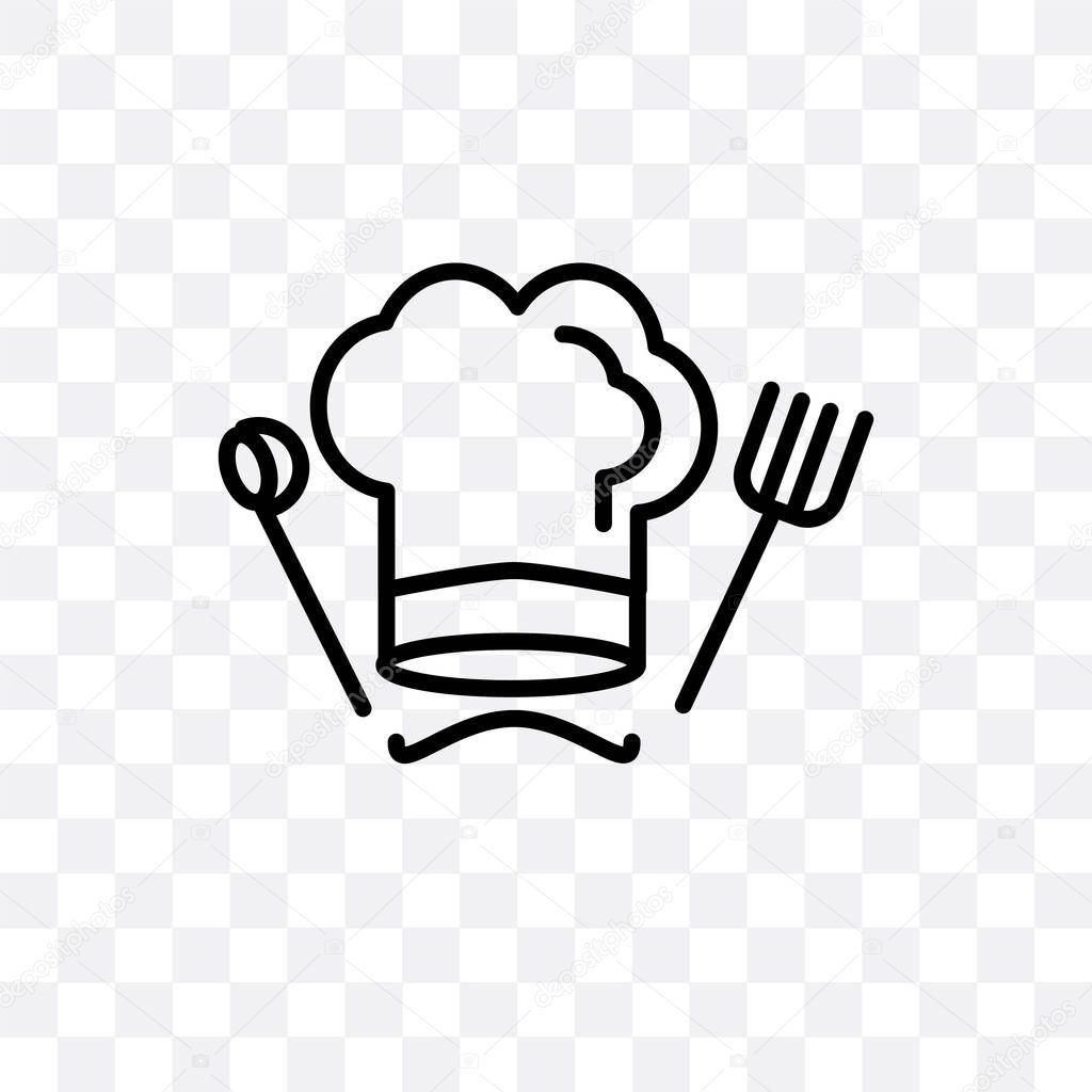 Chef hat vector icon isolated on transparent background, Chef hat logo concept