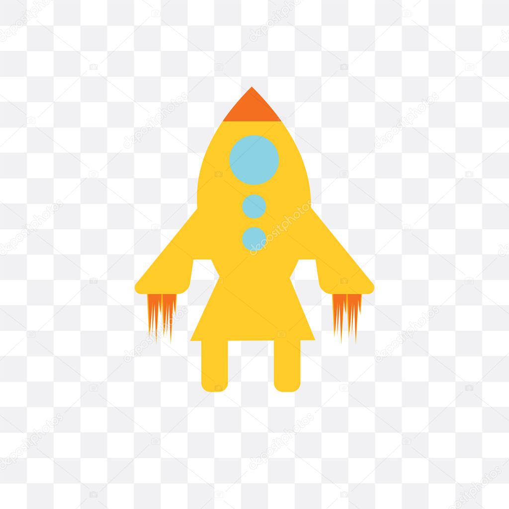 Space ship vector icon isolated on transparent background, Space