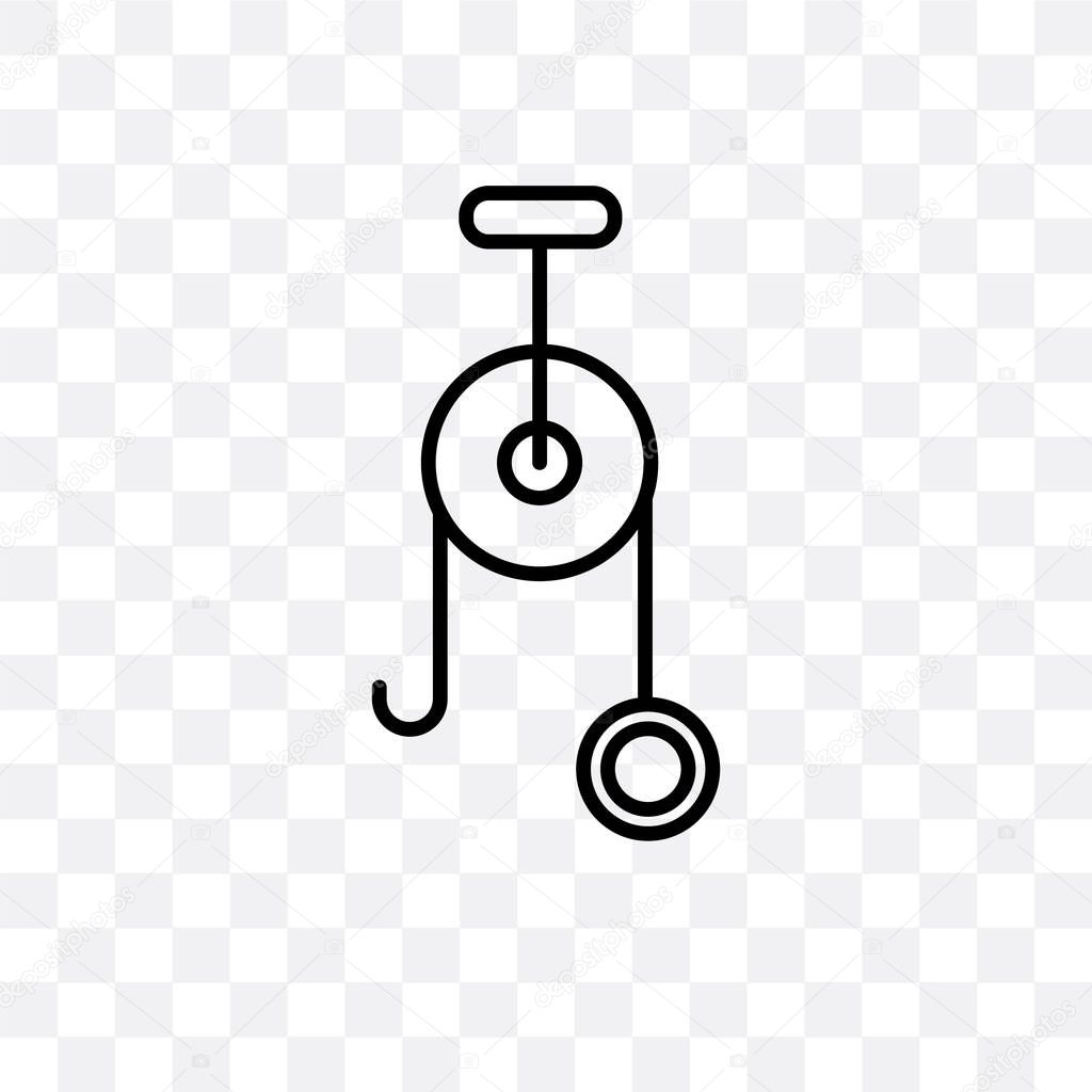 Pulley vector icon isolated on transparent background, Pulley logo concept