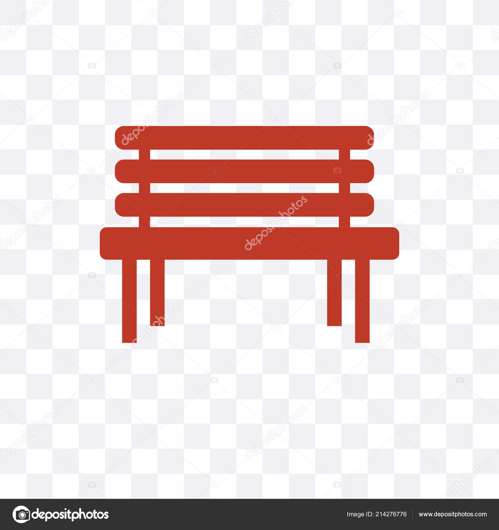 Bench Vector Icon Isolated On Transparent Background