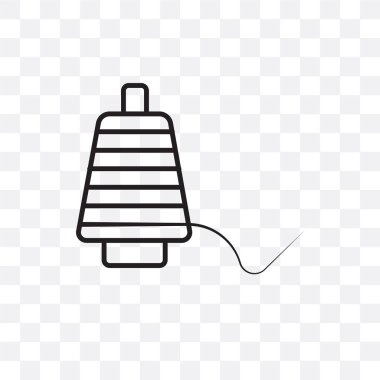 saydam arka plan üzerinde iş parçacığı lo izole iş parçacığı vektör simgesi