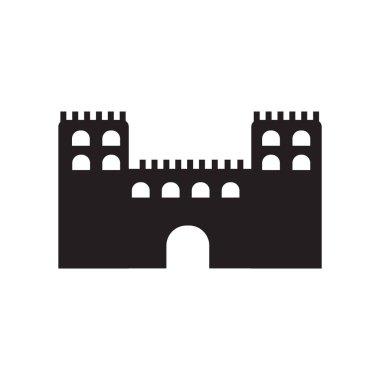 Beyaz arka plan üzerinde kum castl izole kumdan kale simge vektör