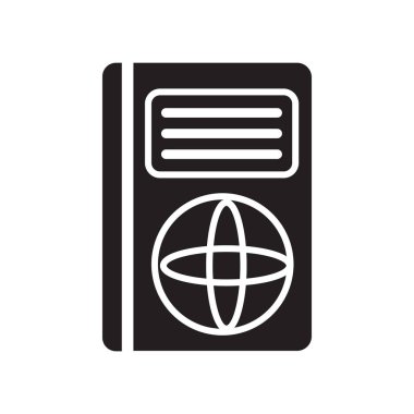 Beyaz arka plan üzerinde Passport oturum izole pasaport simge vektör