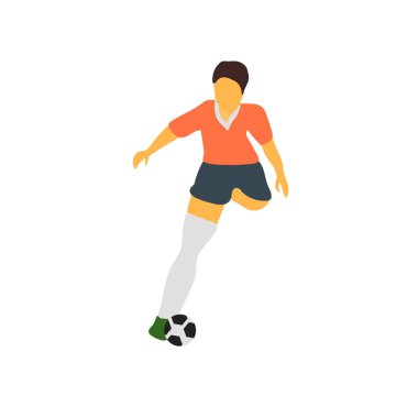 Beyaz arka plan üzerinde futbol izole futbol oyuncu simge vektör